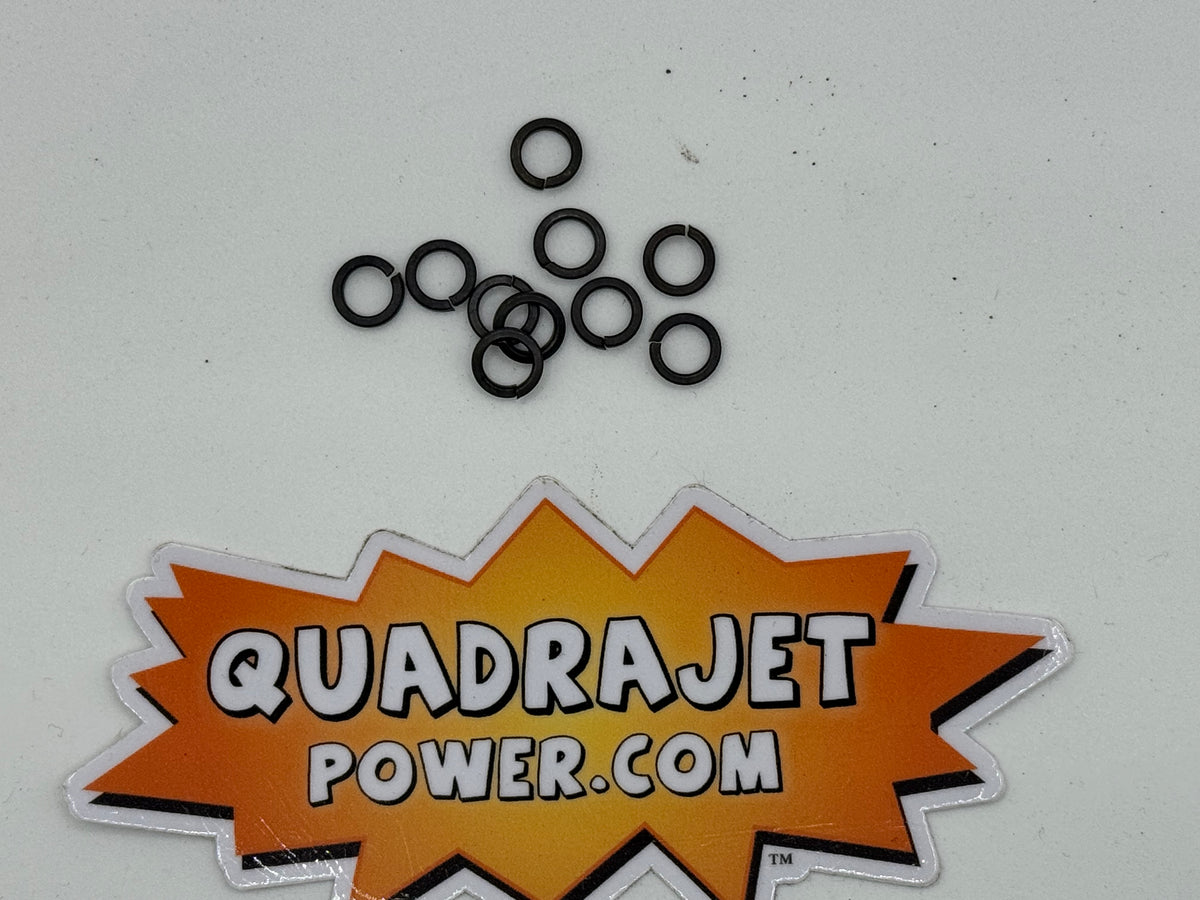 Washer, split. 10 count, Black. #10 for body hold down screws