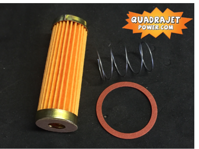 Fuel filter kit, long. Filter, early inlet gasket, spring
