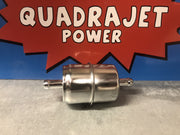 Fuel filter, in line chrome canister with 3/8" fuel inlet