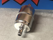 Fuel filter, in line chrome canister with 3/8" fuel inlet